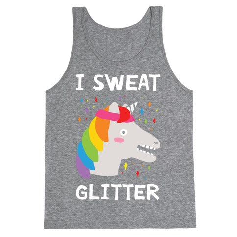 I Sweat Glitter Unicorn Tank Top